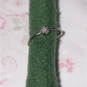 Sundance minimalist handcrafted sterling silver diamond ring SIZE 5.